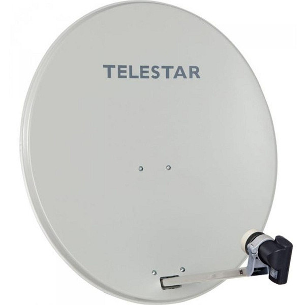 TELESTAR DIGIRAPID 60 A antena de satélite de aluminio gris claro que incluye SKYSINGLE HC LNB para 1 participante, 5109730-AB