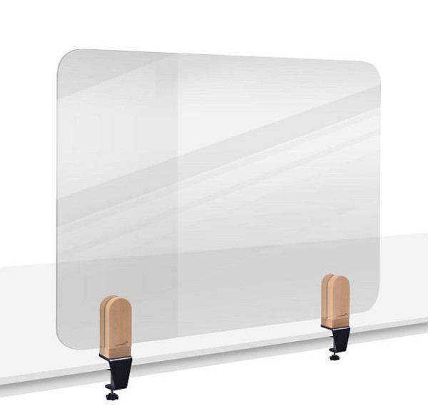 Legamaster ELEMENTS tabique de mesa transparente 60x80cm acrílico incluye 2 abrazaderas de mesa, 7-209710
