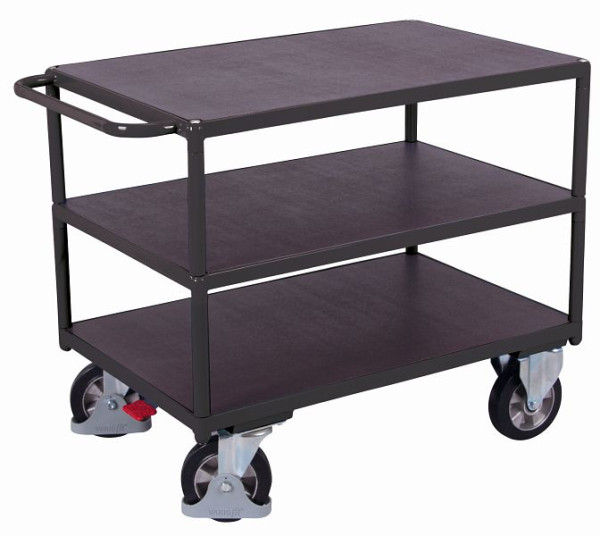 Carro de mesa para cargas pesadas VARIOfit con 3 zonas de carga, dimensiones exteriores: 1.190 x 700 x 925 mm (ancho x profundo x alto), sw-700.617/AG