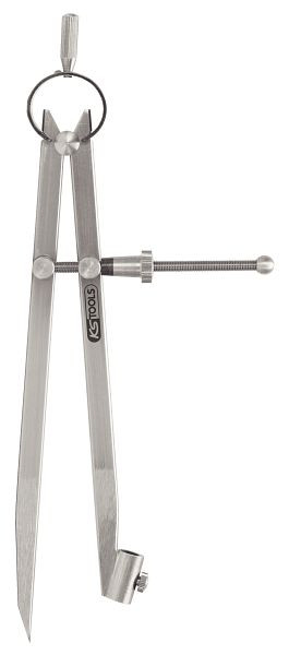 KS Tools Brújula de precisión con punta elástica y portalápices, 300.0411