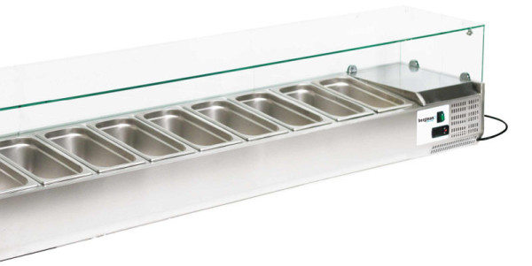 bergman BASICLINE tapa de refrigeración con cubierta de vidrio 10 x GN 1/4, 64818